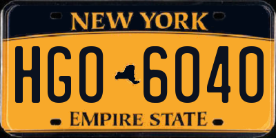 NY license plate HGO6040