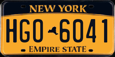 NY license plate HGO6041