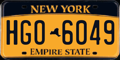 NY license plate HGO6049