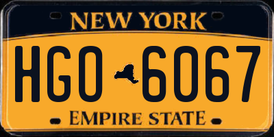 NY license plate HGO6067