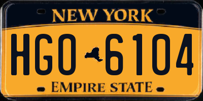 NY license plate HGO6104