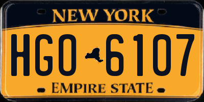 NY license plate HGO6107