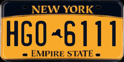 NY license plate HGO6111
