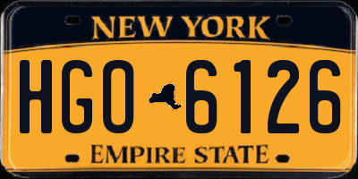 NY license plate HGO6126