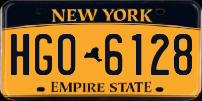 NY license plate HGO6128