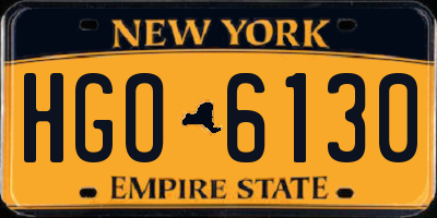 NY license plate HGO6130