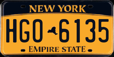 NY license plate HGO6135