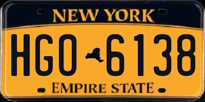 NY license plate HGO6138