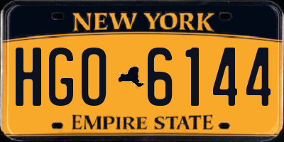 NY license plate HGO6144