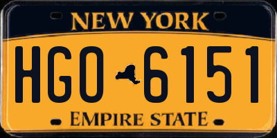 NY license plate HGO6151