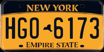 NY license plate HGO6173