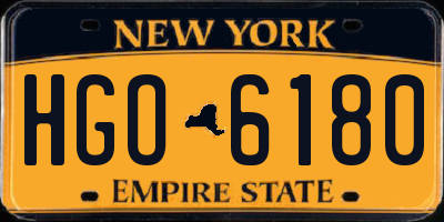 NY license plate HGO6180