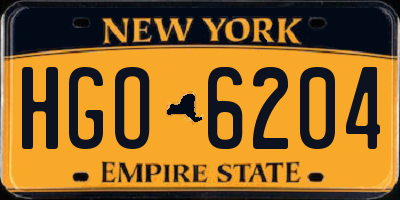 NY license plate HGO6204