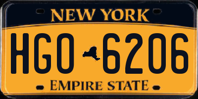 NY license plate HGO6206