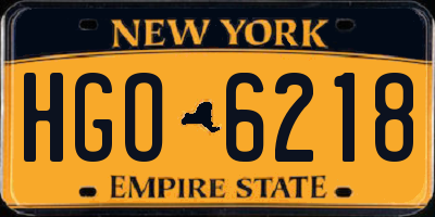 NY license plate HGO6218