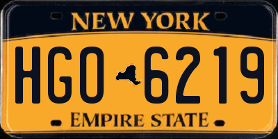NY license plate HGO6219