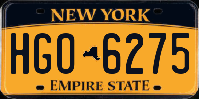 NY license plate HGO6275