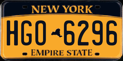 NY license plate HGO6296