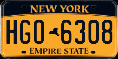 NY license plate HGO6308