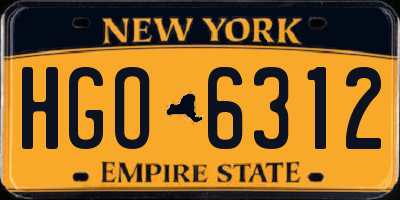 NY license plate HGO6312