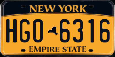 NY license plate HGO6316