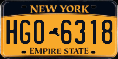 NY license plate HGO6318