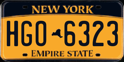 NY license plate HGO6323