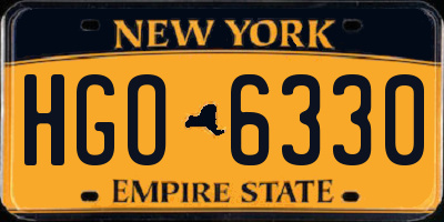 NY license plate HGO6330