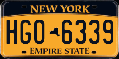 NY license plate HGO6339