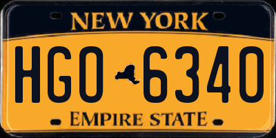 NY license plate HGO6340