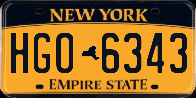 NY license plate HGO6343