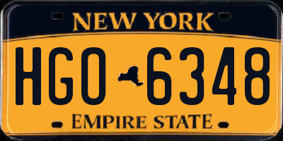 NY license plate HGO6348