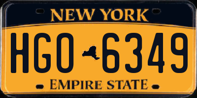 NY license plate HGO6349