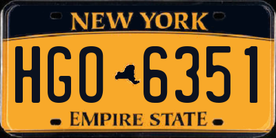 NY license plate HGO6351