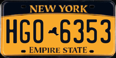 NY license plate HGO6353