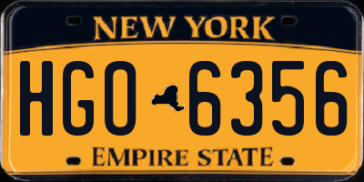 NY license plate HGO6356