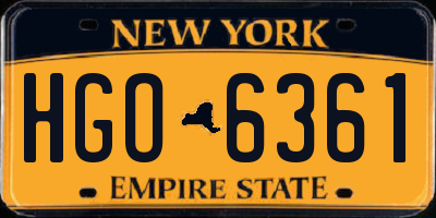 NY license plate HGO6361