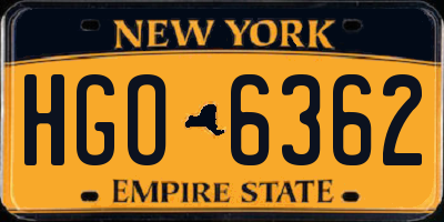 NY license plate HGO6362