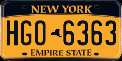 NY license plate HGO6363