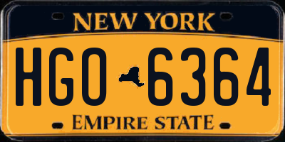 NY license plate HGO6364