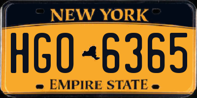 NY license plate HGO6365