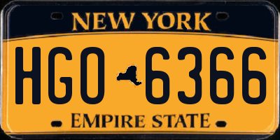 NY license plate HGO6366