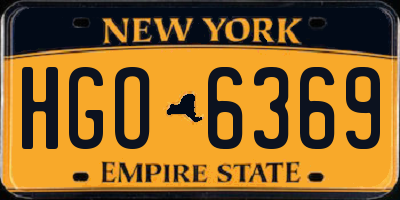 NY license plate HGO6369