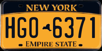 NY license plate HGO6371