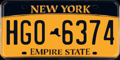 NY license plate HGO6374