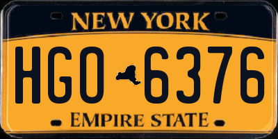 NY license plate HGO6376