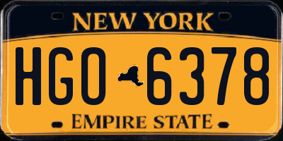 NY license plate HGO6378