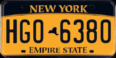 NY license plate HGO6380