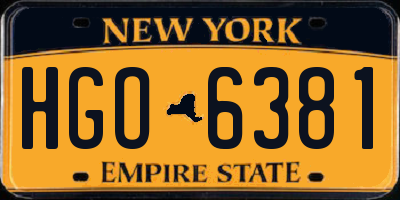 NY license plate HGO6381