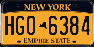 NY license plate HGO6384